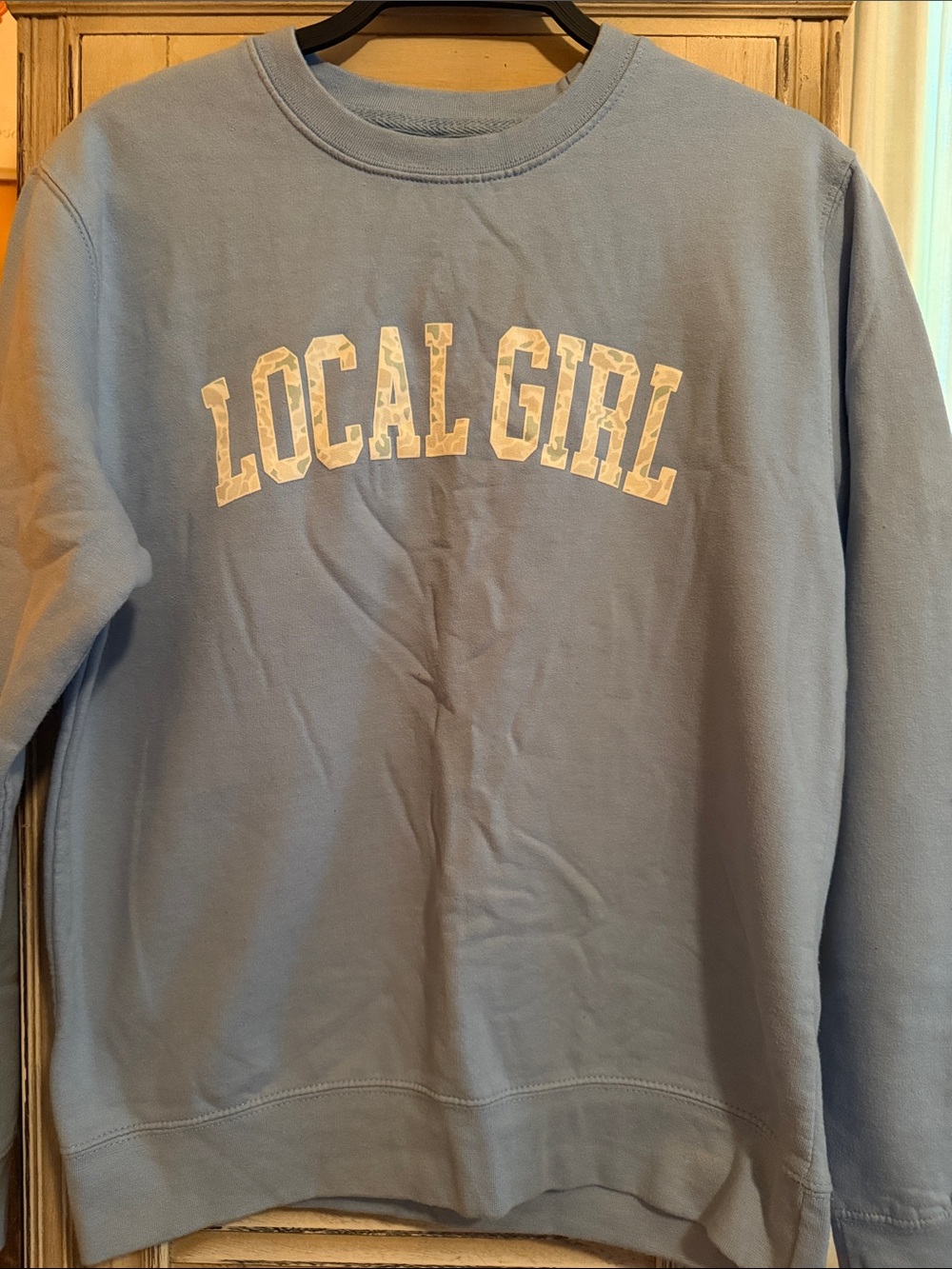Local Girl Graphic Crewneck Sweatshirt - Light Blue